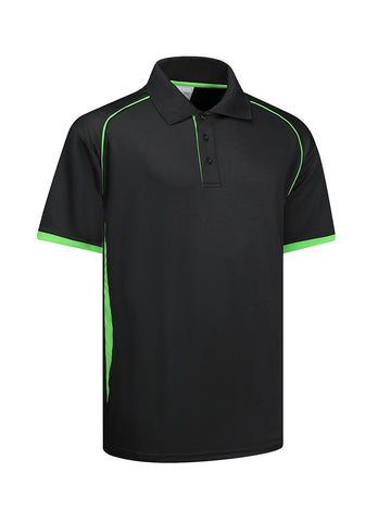 Precision Polo in Black/Lime