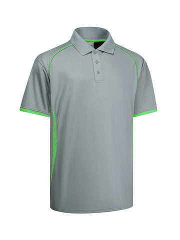 Precision Polo in Grey/Lime