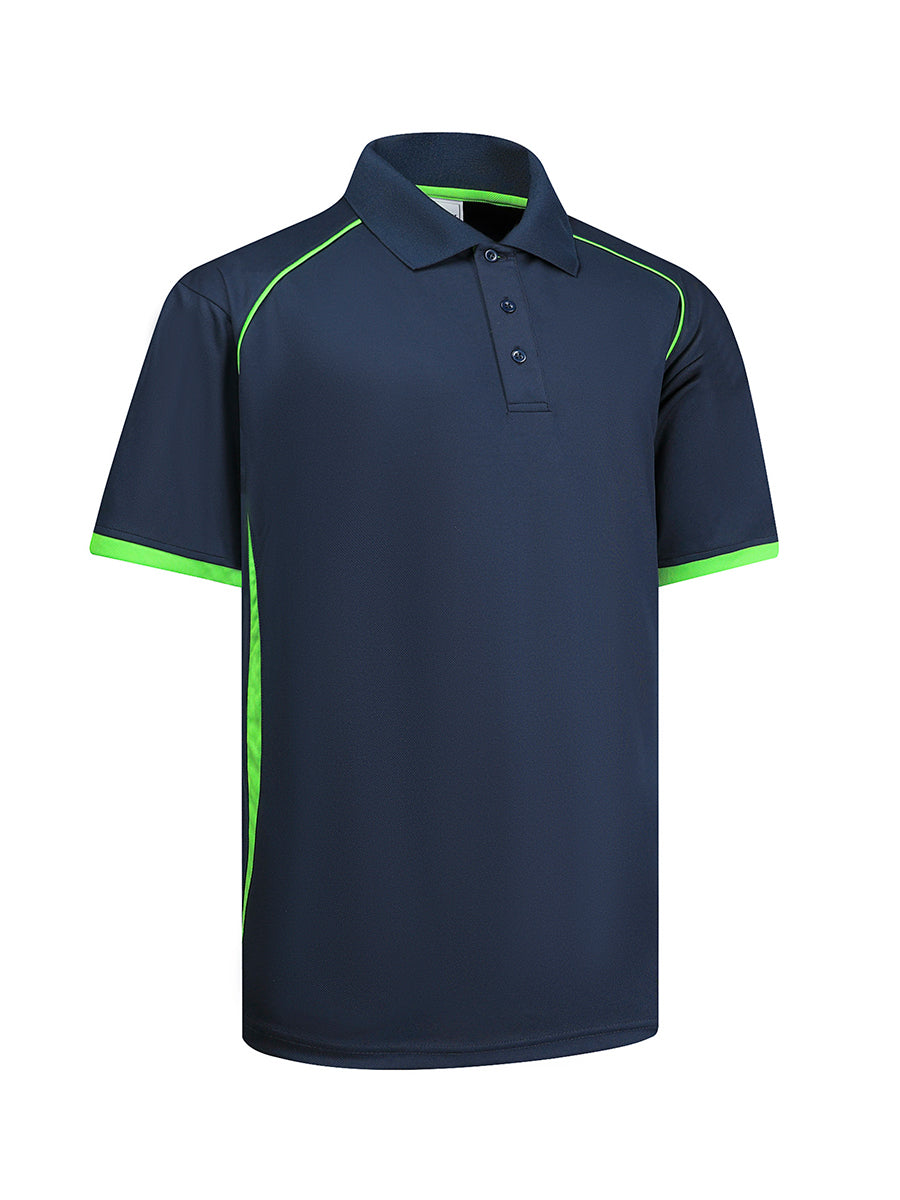 Precision Polo in Navy/Lime