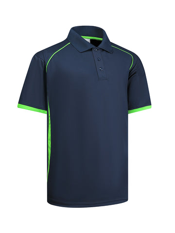 Precision Polo in Navy/Lime