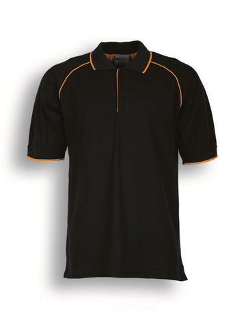 Unisex Adults Raglan Polo in Black/Gold
