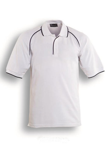 Unisex Adults Raglan Polo in White/Navy