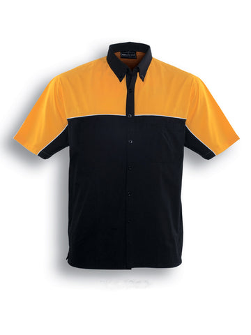 Mens Motor Shirt in Gold/Black