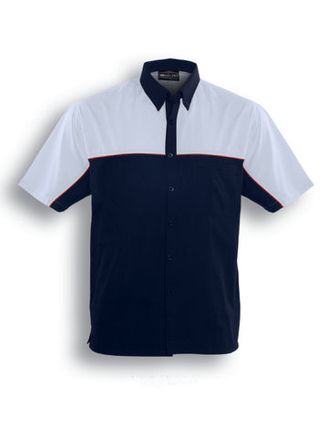 Mens Motor Shirt in White/Navy