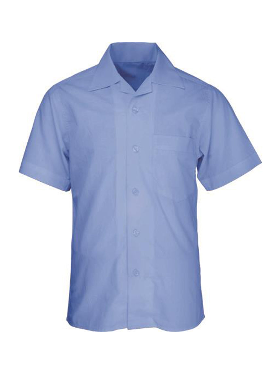Boys Short Sleeve School Shirt in Blue