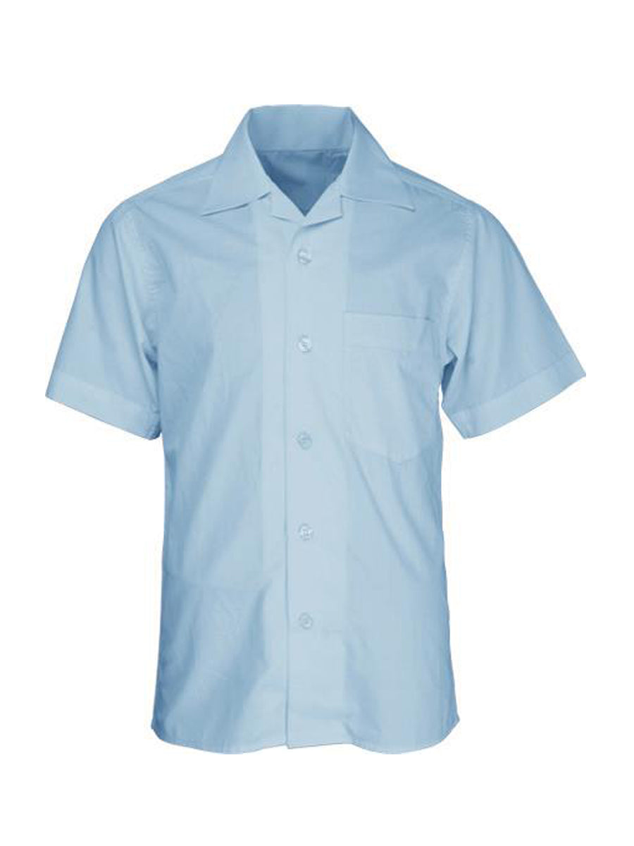 Girls Short Sleeve School Shirt in Sky Blue