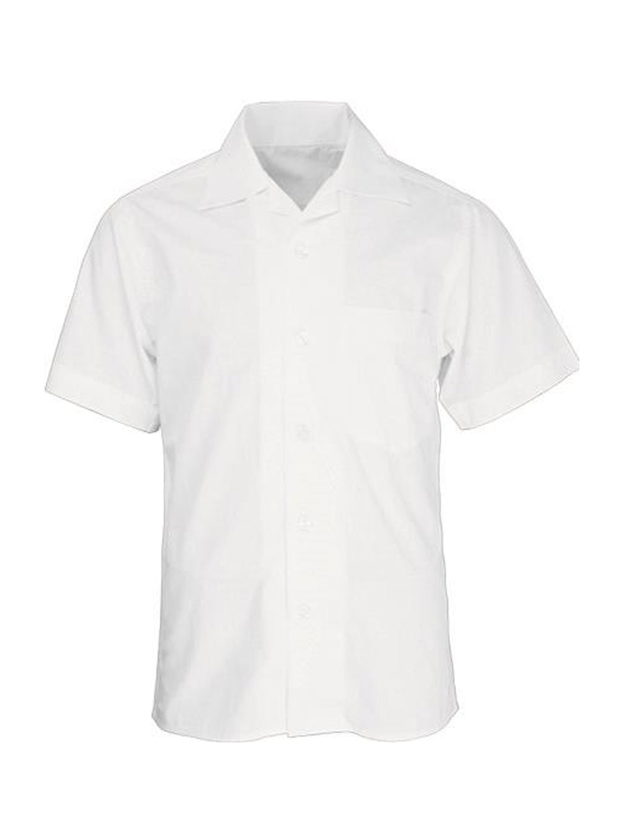 Girls Short Sleeve School Shirt in White