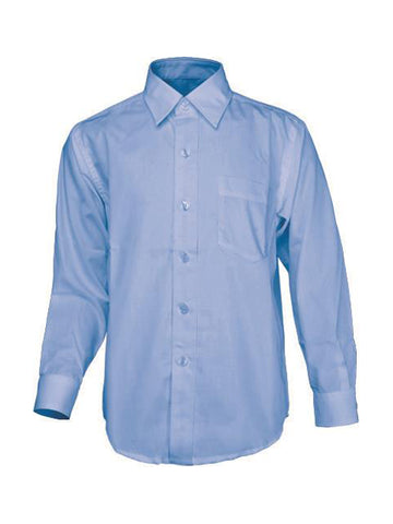 Boys Long Sleeve School Shirt in Blue