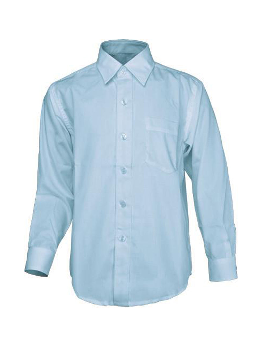 Boys Long Sleeve School Shirt in Sky Blue