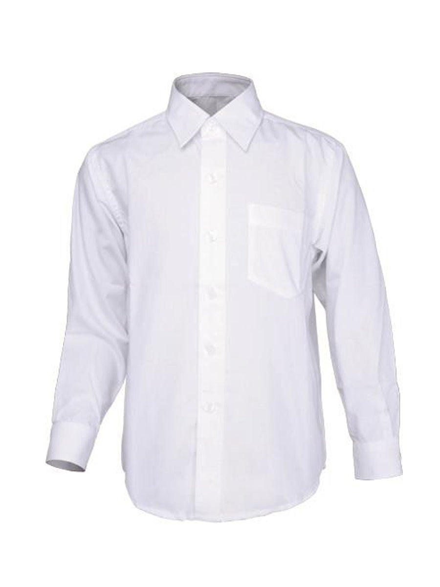 Boys Long Sleeve School Shirt in White