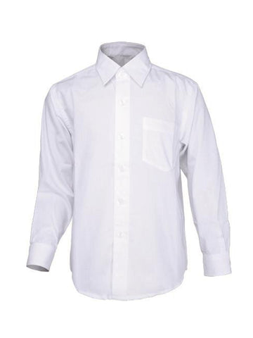 Boys Long Sleeve School Shirt in White