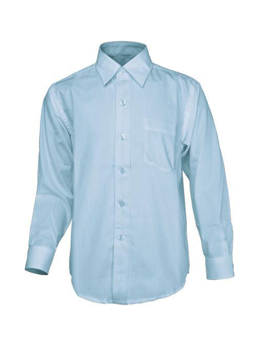 Girls Long Sleeve School Shirt in Sky Blue