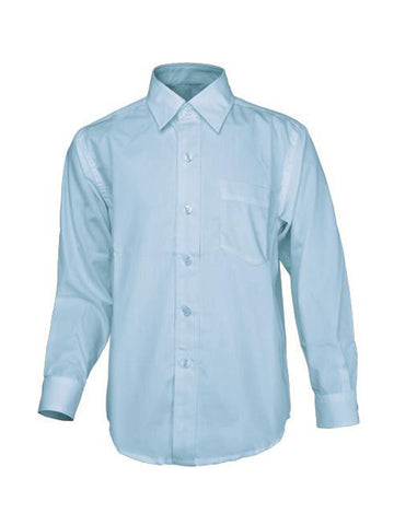 Girls Long Sleeve School Shirt in Sky Blue