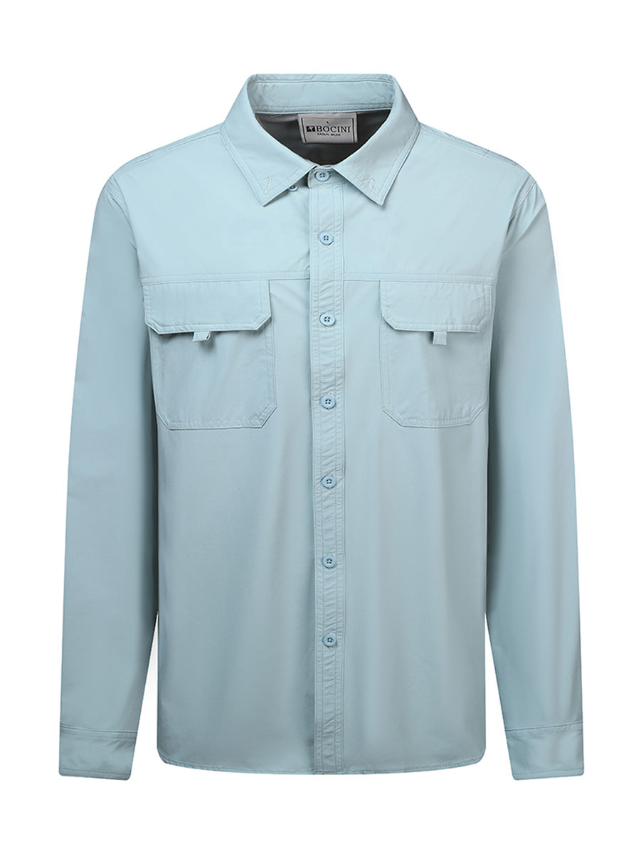 Long Sleeve Outdoor Shirt in Sky Blue
