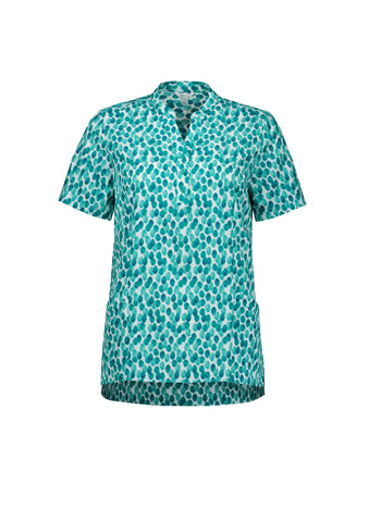 Florence Womens Stardust Print Tunic Teal front view