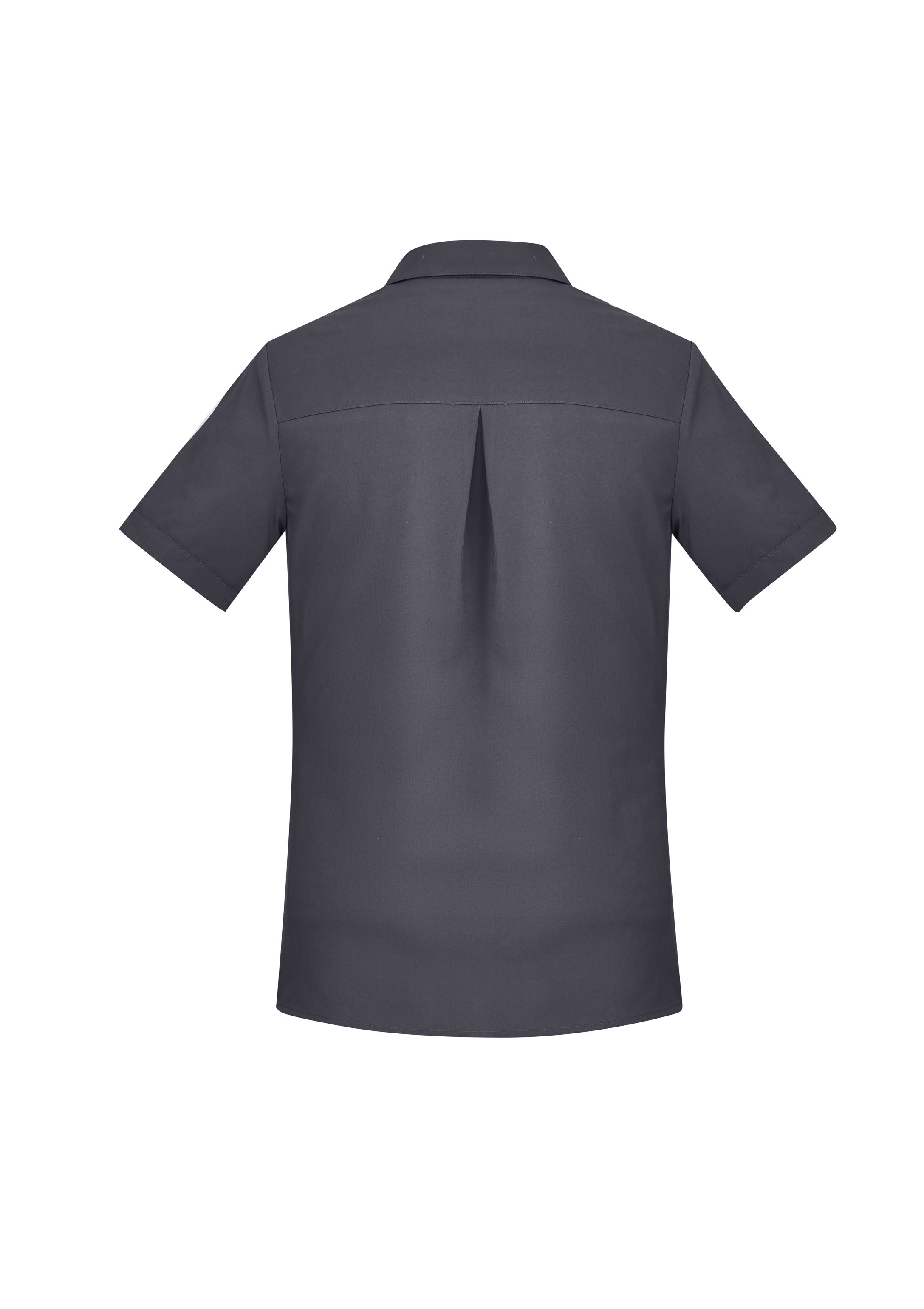 Florence Womens Plain Short Sleeve Shirt Charcoal back view