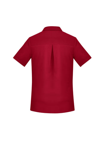 Florence Womens Plain Short Sleeve Shirt Cherry back view