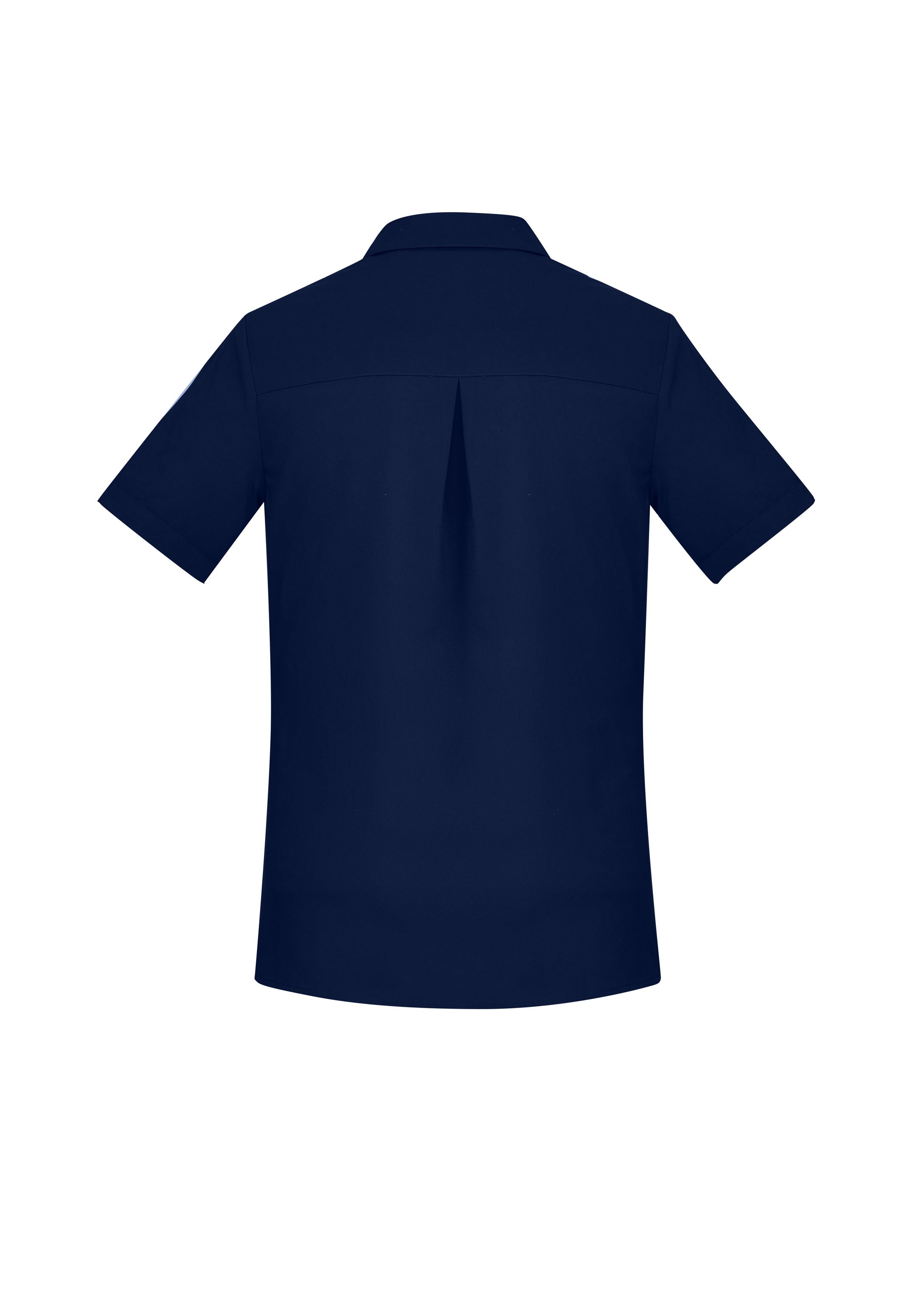 Florence Womens Plain Short Sleeve Shirt Navy back view