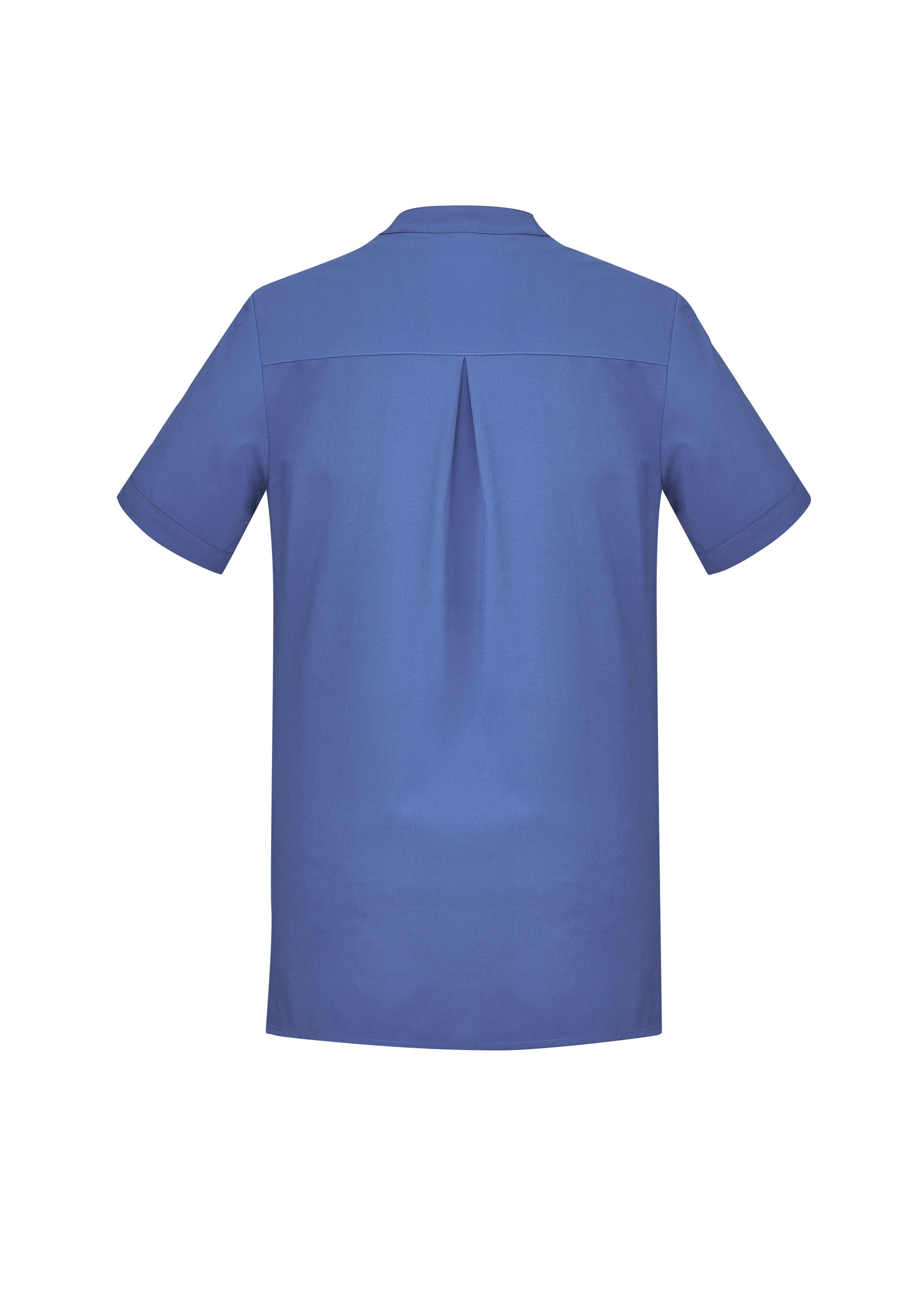 Florence Womens Plain Tunic Mid Blue back view
