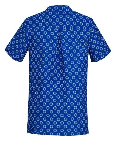 Florence Womens Daisy Print Tunic Electric Blue back view