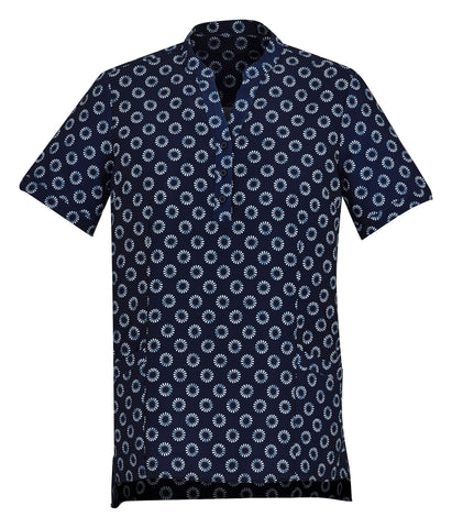 Florence Womens Daisy Print Tunic Navy front view