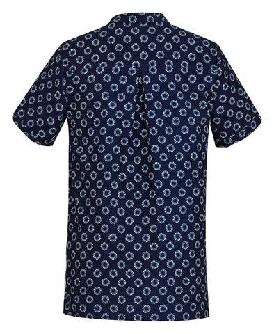 Florence Womens Daisy Print Tunic Navy back view