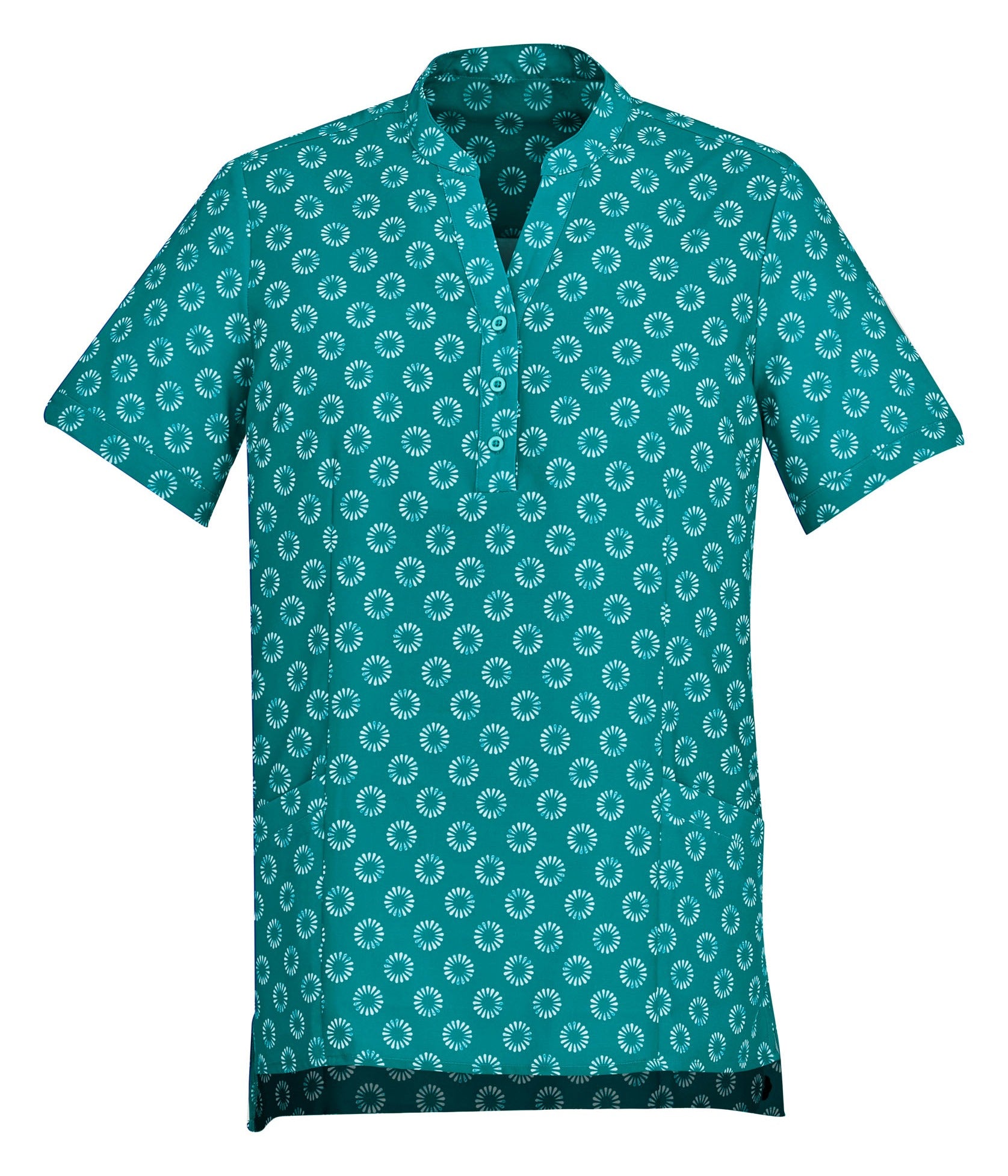Florence Womens Daisy Print Tunic Teal front view