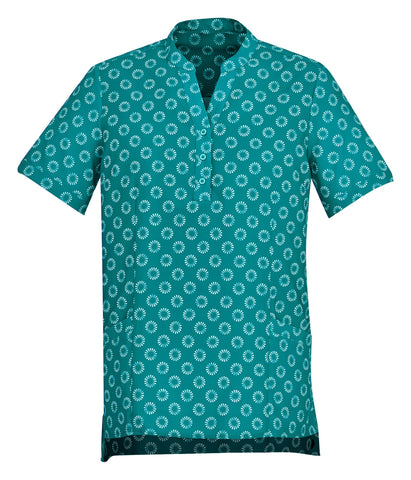 Florence Womens Daisy Print Tunic Teal front view