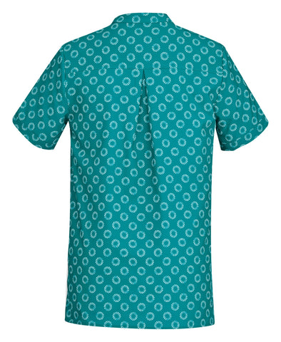 Florence Womens Daisy Print Tunic Teal back view