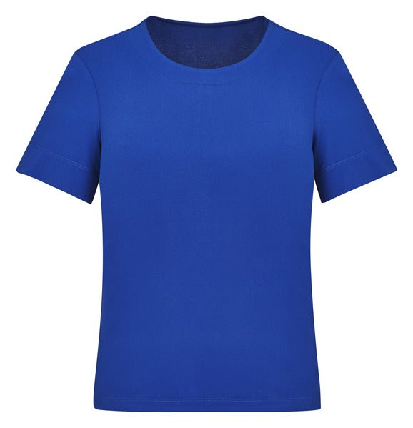 Marley Womens Short Sleeve Jersey Top Electric Blue front view