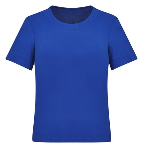 Marley Womens Short Sleeve Jersey Top Electric Blue front view