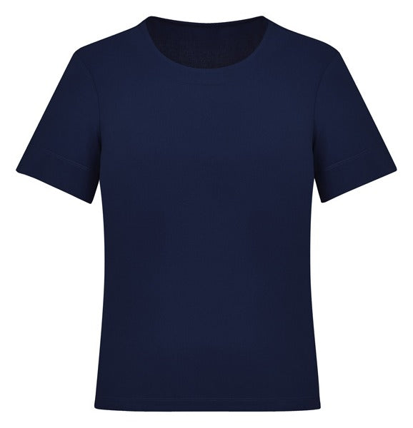 Marley Womens Short Sleeve Jersey Top Navy front view