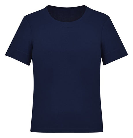 Marley Womens Short Sleeve Jersey Top Navy front view
