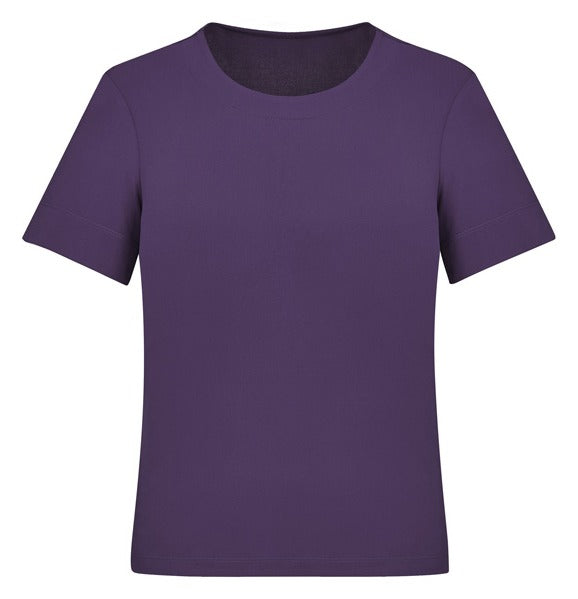 Marley Womens Short Sleeve Jersey Top Purple front view