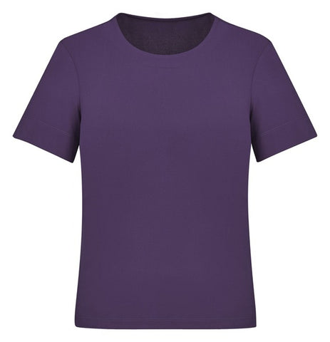 Marley Womens Short Sleeve Jersey Top Purple front view