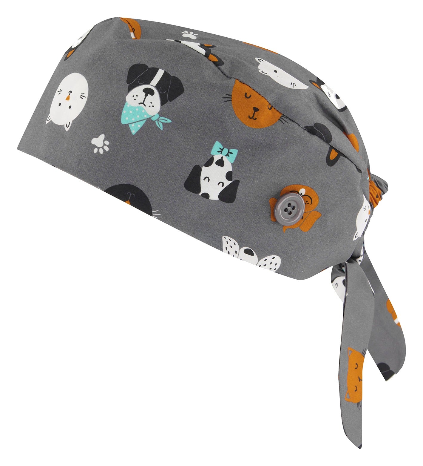 Printed Unisex Scrub Cap Cheeky Pets front view