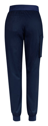 Riley Womens Slim Leg Jogger Scrub Pant Midnight Navy back view