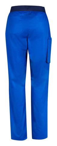 Riley Womens Straight Leg Scrub Pant Electric Blue back view
