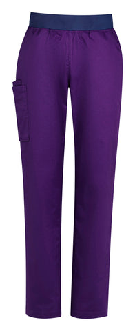 Riley Womens Straight Leg Scrub Pant Purple front view