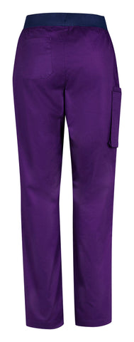 Riley Womens Straight Leg Scrub Pant Purple back view
