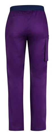 Riley Mens Straight Leg Scrub Pant Purple back view