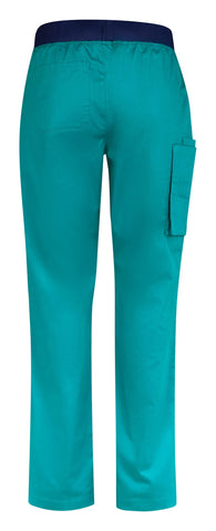 Riley Mens Straight Leg Scrub Pant Teal back view