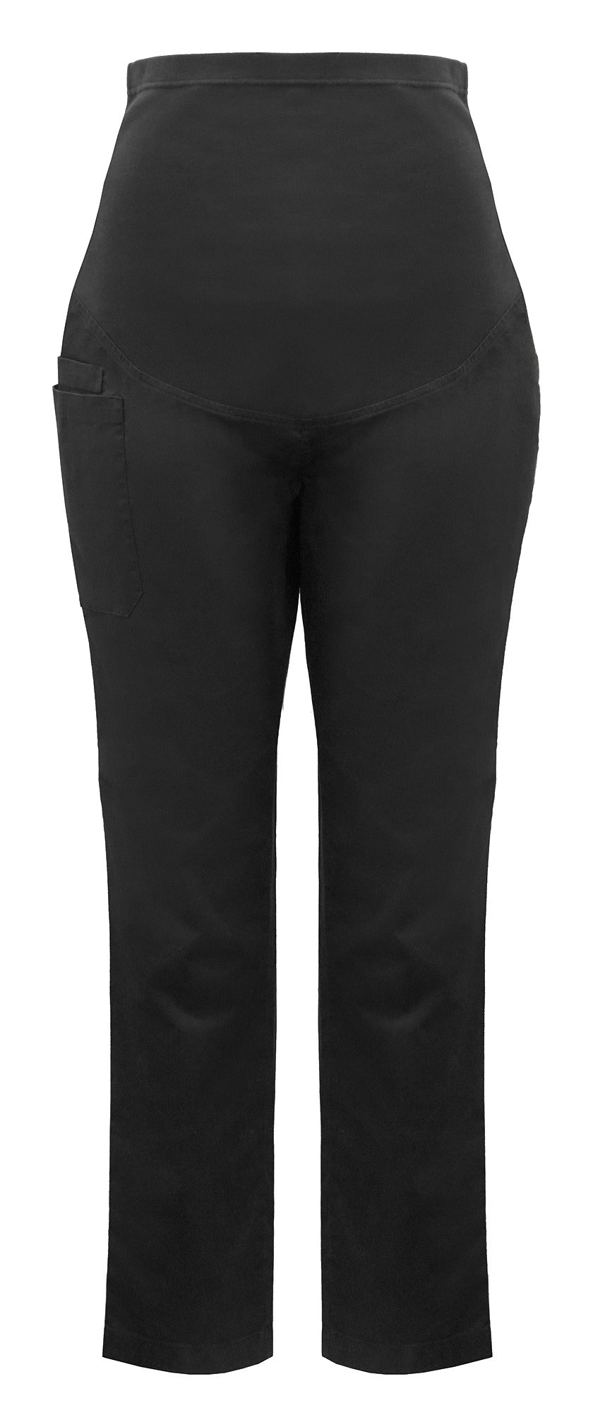 Rose Womens Maternity Scrub Pant Black front view