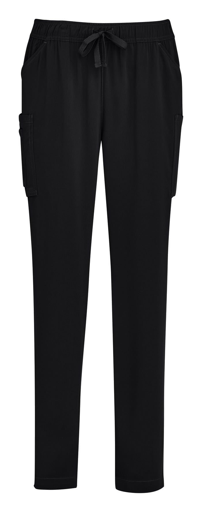 Avery Womens Slim Leg Scrub Pant Black front view