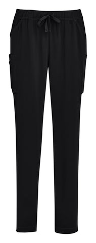 Avery Womens Slim Leg Scrub Pant Black front view