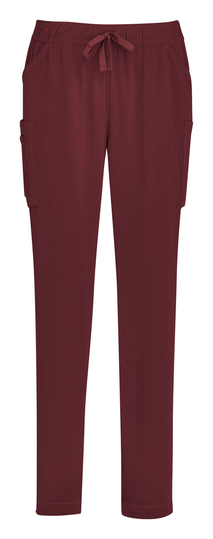 Avery Womens Slim Leg Scrub Pant Burgundy front view