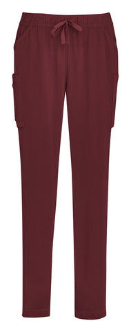 Avery Womens Slim Leg Scrub Pant Burgundy front view
