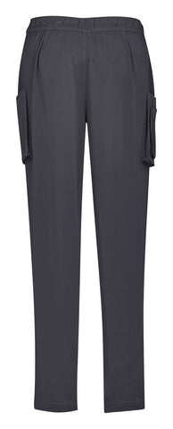 Avery Womens Slim Leg Scrub Pant Charcoal back view