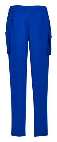Avery Womens Slim Leg Scrub Pant Electric Blue back view