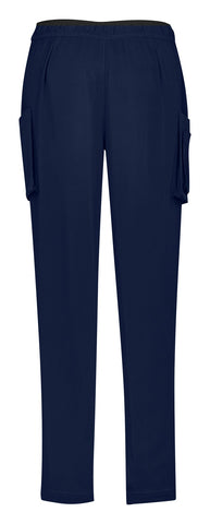 Avery Womens Slim Leg Scrub Pant Midnight Navy back view